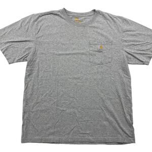 Carhartt Mens Large Gray Pocket T-Shirt Original Fit Workwear Logo Tee